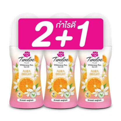 Шариковый дезодорант Twelve Plus Aura Bright без спирта, 20 мл, набор 3 шт. (TWELVE PLUS Aura Bright Roll On 20ml x3)