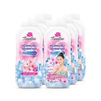 Охлаждающий тальк Twelve Plus Cool Powder Extra Cooling (розовый), 140 г, набор 6 шт. (Twelve Plus Cool Powder Extra Cooling Pink 140 g x6)