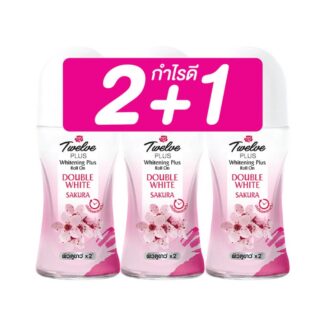 Шариковый дезодорант Twelve Plus Double White Pink, 25 мл, набор 3 шт. (TWELVE PLUS Roll On Double White Pink 25ml x3)