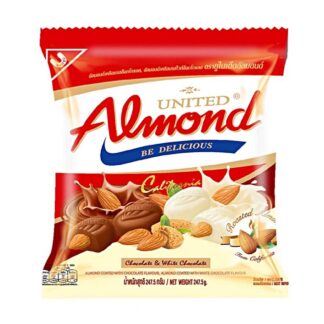 Миндаль в шоколаде United Almond, шоколад и белый шоколад, 247,5 г (UNITED ALMOND Chocolate And White Chocolate 247.5g)