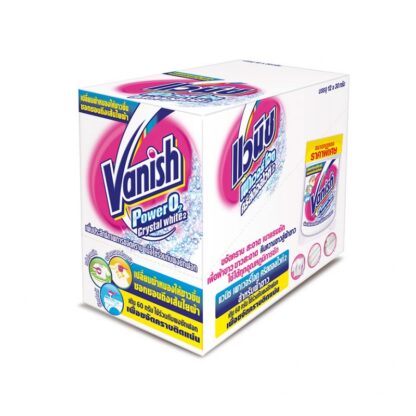 Пятновыводитель Vanish Power O2 Crystal White для белых тканей, 30 г, набор 12 шт. (VANISH Power O2 Crystal White 2 Stain Remover for White Fabric 30g x12)