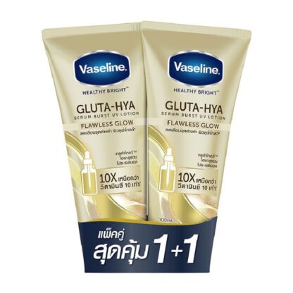 Лосьон для тела Vaseline Gluta-Hya Serum Burst UV Flawless Glow, 300 мл, набор 2 шт. (Vaseline Gluta-Hya Serum Burst UV Lotion Flawless Glow 300 ml x2)
