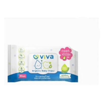 Детские влажные салфетки ViVa Organic с маслом авокадо, 80 шт. (ViVa Organic Baby Wipes Avocado Oil 80 sheets)