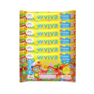 Органические детские влажные салфетки ViVa x Happy Sunday, 20 шт. (VIVA x Happy Sunday Organic Baby Wipes 20 sheets)