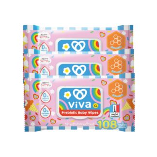 Влажные салфетки с пребиотиками ViVa x Happy Sunday Prebiotic, 108 шт. (VIVA x Happy Sunday Prebiotic Baby Wipes 108 sheets)
