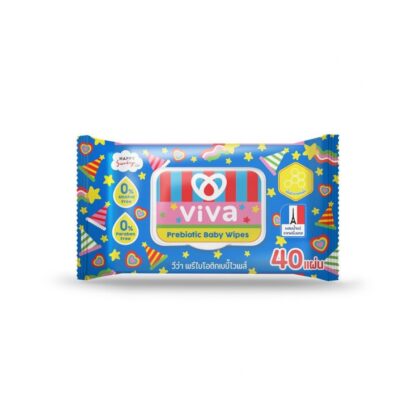 Влажные салфетки с пребиотиками ViVa x Happy Sunday Prebiotic Baby Wipes, 40 шт. (VIVA x Happy Sunday Prebiotic Baby Wipes 40 sheets)