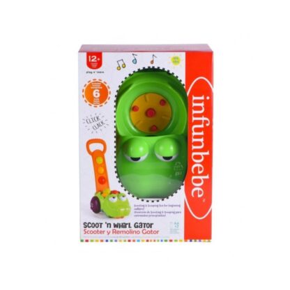 Каталка-крокодил Wel-B x Infunbebe Scoot 'n Whirl Gator с ручкой и шариком (WEL-B x Infunbebe Scoot 'n Whirl Gator)